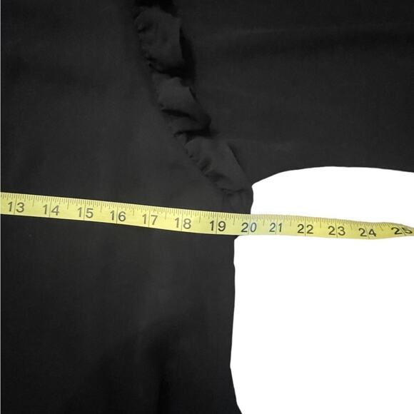 Leith black long sleeve lightweight button down ruffle blouse size medium - Picture 12 of 13